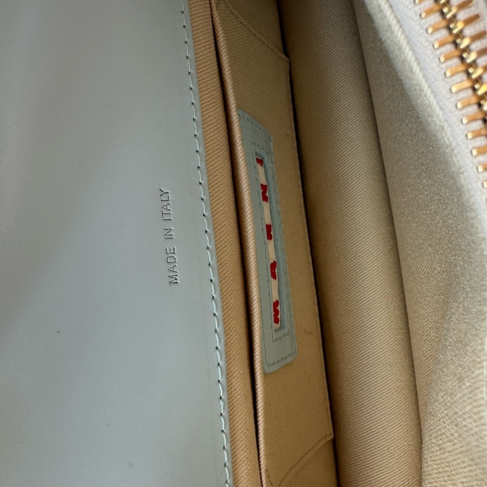 Marni Trunk Leather Shoulder Bag Light Blue Small NWT - Picture 6 of 13